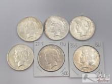 (6) 1924-1935 Silver Peace Dollars