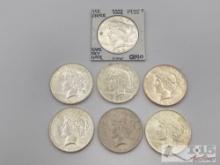 (7) 1922-1935 Silver Peace Dollars
