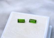0.63 Carat Matched Pair of Chrome Diopside