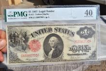 1917 $1 Red Seal Dollar Graded 40