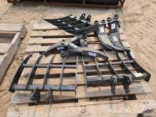 2024 Unused MIVA Excavator Attachments (3) Rakes and (4) Rippers