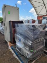 (2) Pallets w/(1) APC NetShelter SX Enclosure, Group of Eaton Battery Single Phase UPS Systems, Plus
