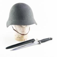 Post WWII Swiss Army M18/40 Helmet-M57 Bayonet