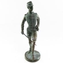 Vintage French Army Hussar Soldier Bronze Statue