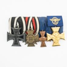 WWI WWII German Police Medal Mount-Iron Cross