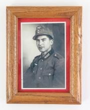 WWII German Soldier Framed Photo M43 Mountain Cap