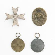 WWII German War Merit Cross 1st Cl,Wound Badge Lot