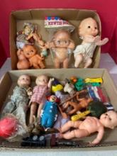 Vintage dolls including kewpie, bozo, paper dolls, Mr Mrs potato head more