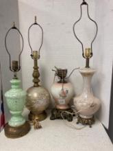 4 beautiful vintage lamps