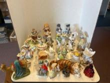 large lot of ceramic figurines and more items