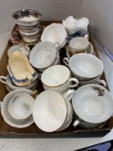 Large lot of vintage china tea cups and saucers