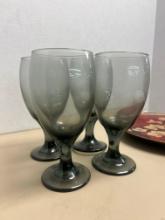 set of 4 wine glasses with smoky tint set of 4 colonel china dishes