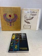 3 Egyptian books hieroglyphs Egyptology Gods of Egypt