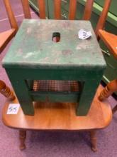 Antique square green painted stool 11 x 11 x 12