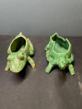 McCoy pottery frog and turtle