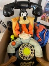 Disney collectibles including Telemania Goofy animated talking landline corded telephone