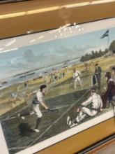 vintage tennis engraving 19 x 25 inches