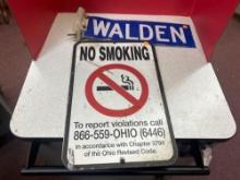 Vintage Walden Street sign and no smoking sign