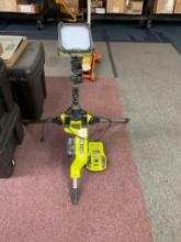 RYOBI tripod LED light stand with charger working