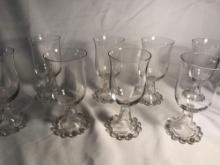 8 Pc Vintage Imperial Candlewick Goblet Collection