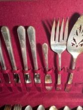 Vintage 1847 Rogers Bros Silverware Set In Wooden Box