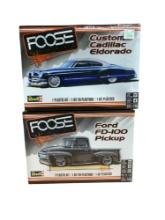 Pair of Revell Chip Foose Design Plastic Model Kits - Cadillac Eldorado and Ford Pickup Truck