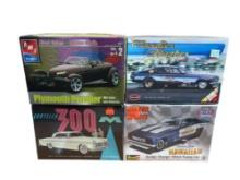 Lot of Four Classic Car Plastic Model Kits by Various Makers