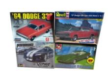Lot of Four Various Makers Classic Car Plastic Model Kits