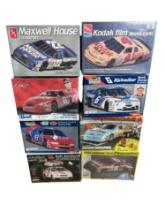 Group of Eight Plastic Model Kits - Revell, AMY, Monogram and more NASCAR Stock Cars