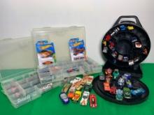 Three Plastic Cases of Vintage Hot Wheels Including a Hot Wheels Tire Case
