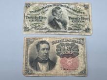 10 & 25 Cent Fractional Currency