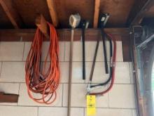 extension cords, saws, car cleaning brushes