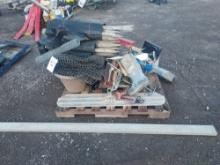 (Item off site - 1/4 mile from Auction Barn) Pallet of Cement Tools & Cement Items