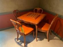 Vintage Gaming Table with 4 Chairs