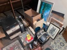 vintage cameras, pictures, oil painting, briefcase, light, airequipt slides