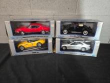 4 Welly 1/18 Scale Diecast Cars