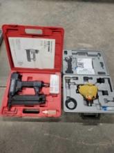 Craftsman brad nailer and Central Pneumatic palm nailer with cases