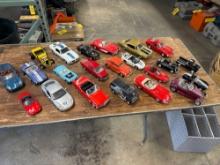 Assorted scale model cars (some diecast) a few have damage