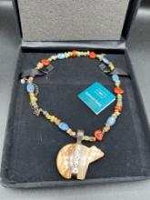 Southwestern Sterling Necklace with gemstones