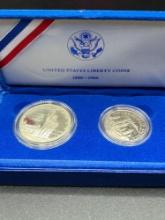 1986 proof liberty silver dollar and half dollar set