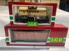 LGB G Gauge (2) Freight Cars W/ Boxes