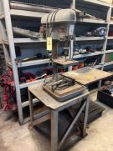 Delta Drill Press on Welding Table, Vise
