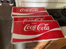(3) Metal Coca Cola Signs