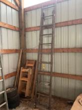 apart wooden extension ladder, fold up attic ladder