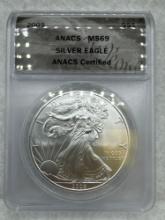 2009 Graded American Silver Eagle .999 Silver MS69