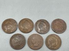 1870s & 1880s Indian Head Cents bid x 7