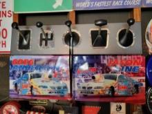 Anderson Line metal signs and modern gear shifter hat racks