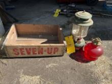 Seven Up Crate, Lantern, Oil Lamp