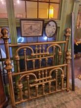 Vintage full size brass bed with rails, no slats