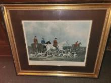 The Earl of Derby's Stag Hounds by Barenger framed print